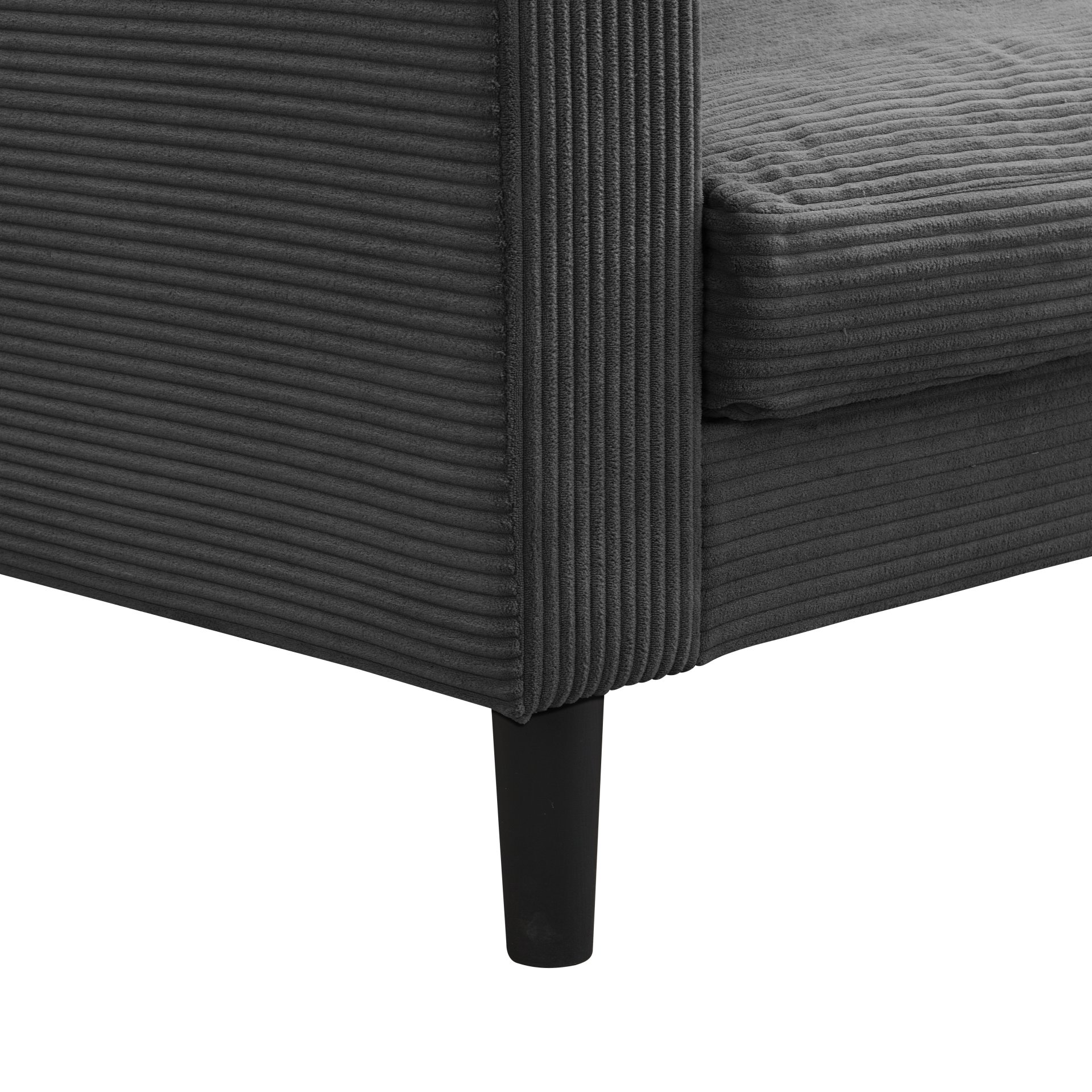 Modern Upholstered 2 Piece Sofa Set, Comfy Corduroy Living Room Furniture - Dark Gray - Image 12