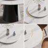 59.05" Modern Artificial Stone Round Carbon Steel Base Dining Table, Can Accommodate 6 People, White Artificial Stone Turntable - White / Black - Image 10