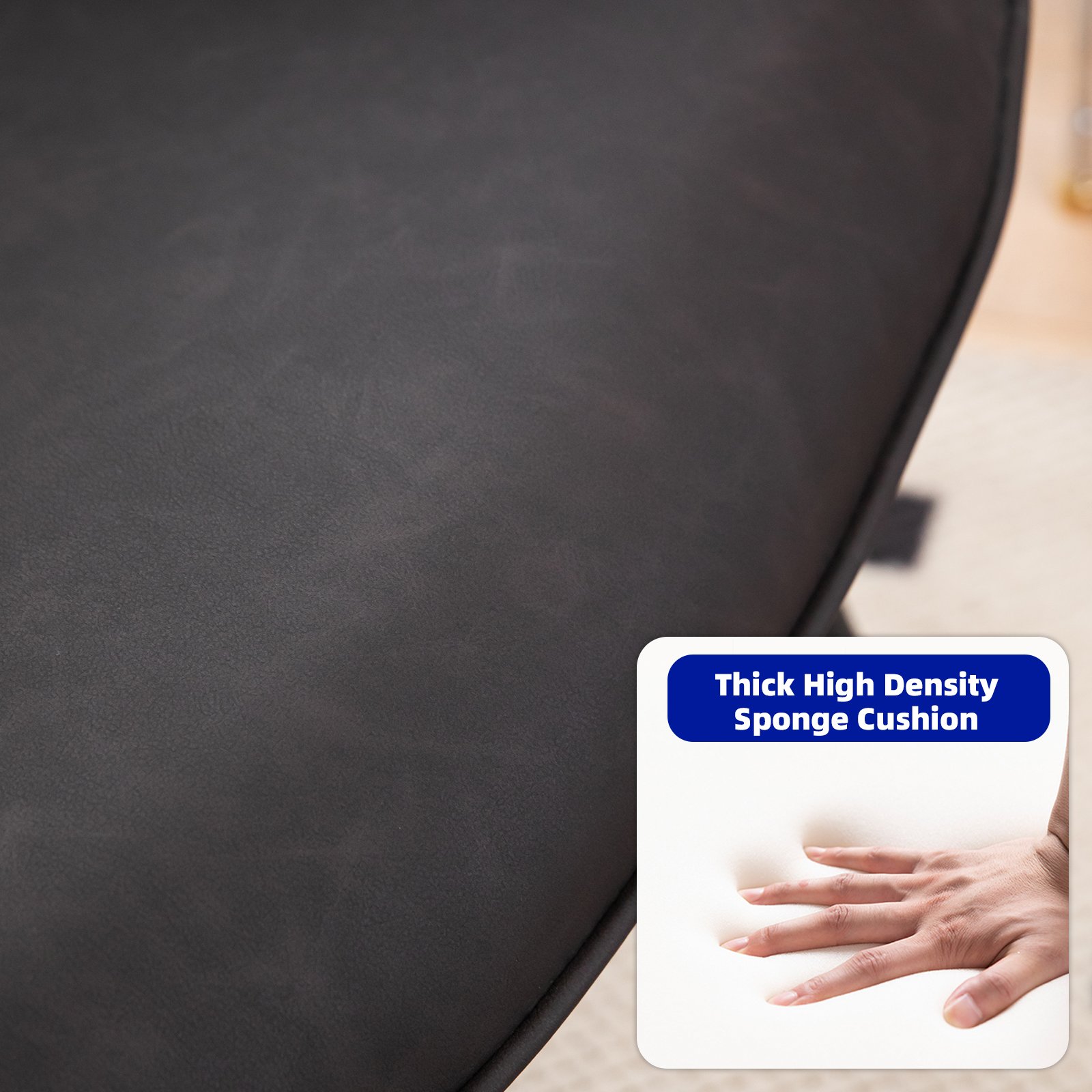 Leather Armchair, Modern Accent Chair High Back, Living Room Chair With Metal Legs And Soft Padded, Sofa Chair For Home Office, Bedroom, Dining Room - Gray - Image 8