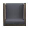 Outdoor Club Chair, Acacia Wood Patio Chair With Fabric Cushion For Backyard, Poolside, Garden Or Porch - Gray - Image 7