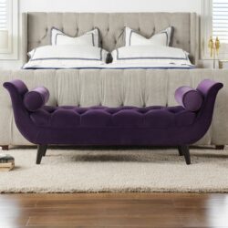 Alma - Tufted Flared Arm Entryway Bench - Purple