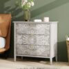 3 Drawer Cabinet, American Furniture, Suitable For Bedroom, Living Room - Light Gray - Image 4