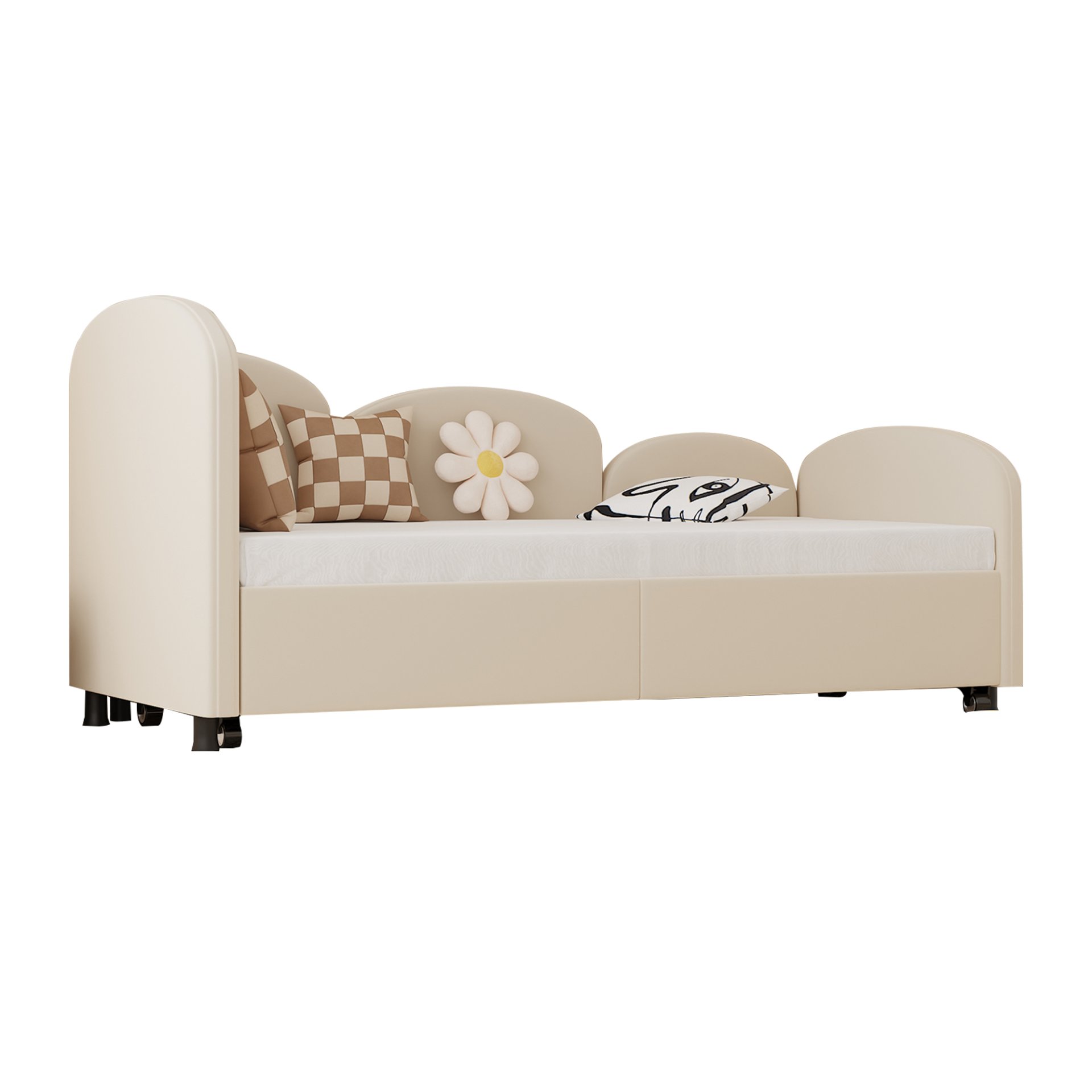 Modern Upholstered Daybed With Twin Size Bed Frames And Storage - Beige - Image 15