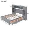 Full Size Bed With All In One Cabinet And Shelf - Gray - Image 11