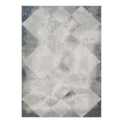 Geometrix - 2'7" X 9'10" Rug Runner, Geometric 3D Effect - Ivory / Gray