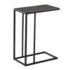 Accent Table, C - Shaped, Tempered Glass, Contemporary & Modern - Black - Image 2