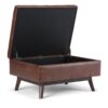 Owen - Coffee Table Storage Ottoman - Distressed Saddle Brown - Image 2