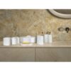 Elegant Marble Bathroom Accessories Set, Genuine Stone, 6 Piece Collection - White / Natural - Image 8