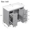 Contemporary Bathroom Vanity Cabinet, 4 Drawers & 1 Cabinet Door, Multipurpose Storage, Resin Integrated Sink, Adjustable Shelves, Solid Wood Frame With MDF - Gray - Image 4