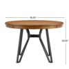 Mid Century Modern Round Dining Table With Metal Legs And Open Shelf - Light Ash - Image 3