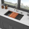 Undermount Kitchen Sink 33" 16 Gauge Ledge Workstation - Gunmetal Black - Image 2