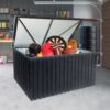 Metal Storage Box Store Large Out Door Use - Black - Image 2