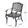 Luminea - Outdoor Aluminum Dining Chair With Scroll Design, Lattice Pattern And Cabriole Legs - Copper - Image 3