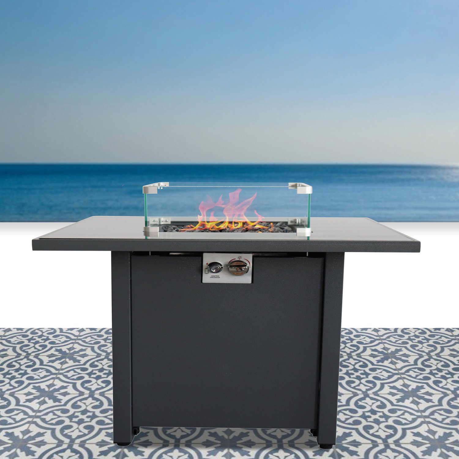 Fire Pit For Outdoor Home Garden Backyard Fireplace - Gray - Image 2