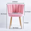 Modern Dining Chair (Set of 2) With Iron Tube Wood Color Legs, Shorthair Cushions And Comfortable Backrest, Suitable For Dining Room, Living Room, Cafe, Simple Structure - Light Pink - Image 4