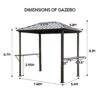 Grill Hardtop Gazebo Outdoor Metal Hard Top Gazebo, Permanent Bbq Gazebo With Galvanized Steel, Aluminum Framed Pavilion With Shelves - Dark Brown - Image 3