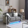 Flared Arm Loveseat - Gray - Image 9