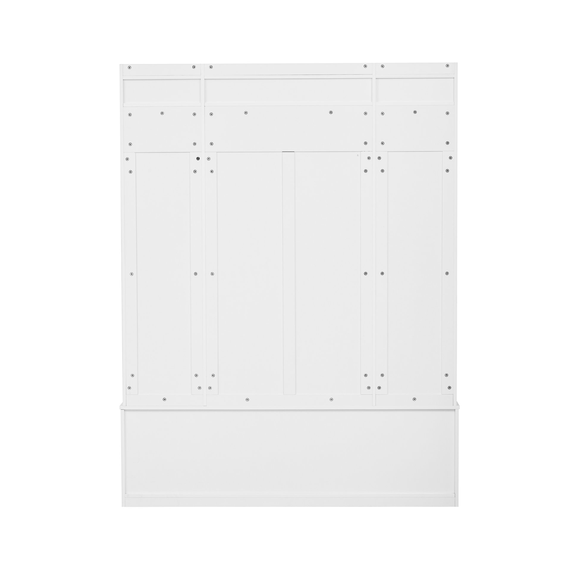 5 In 1 Entryway Bench With Coat Rack, 7 Sturdy Hooks, 2 Spacious Drawers And Adjustable Shelves, Wide Hall Tree With Metal Handles For Hallway - White - Image 17