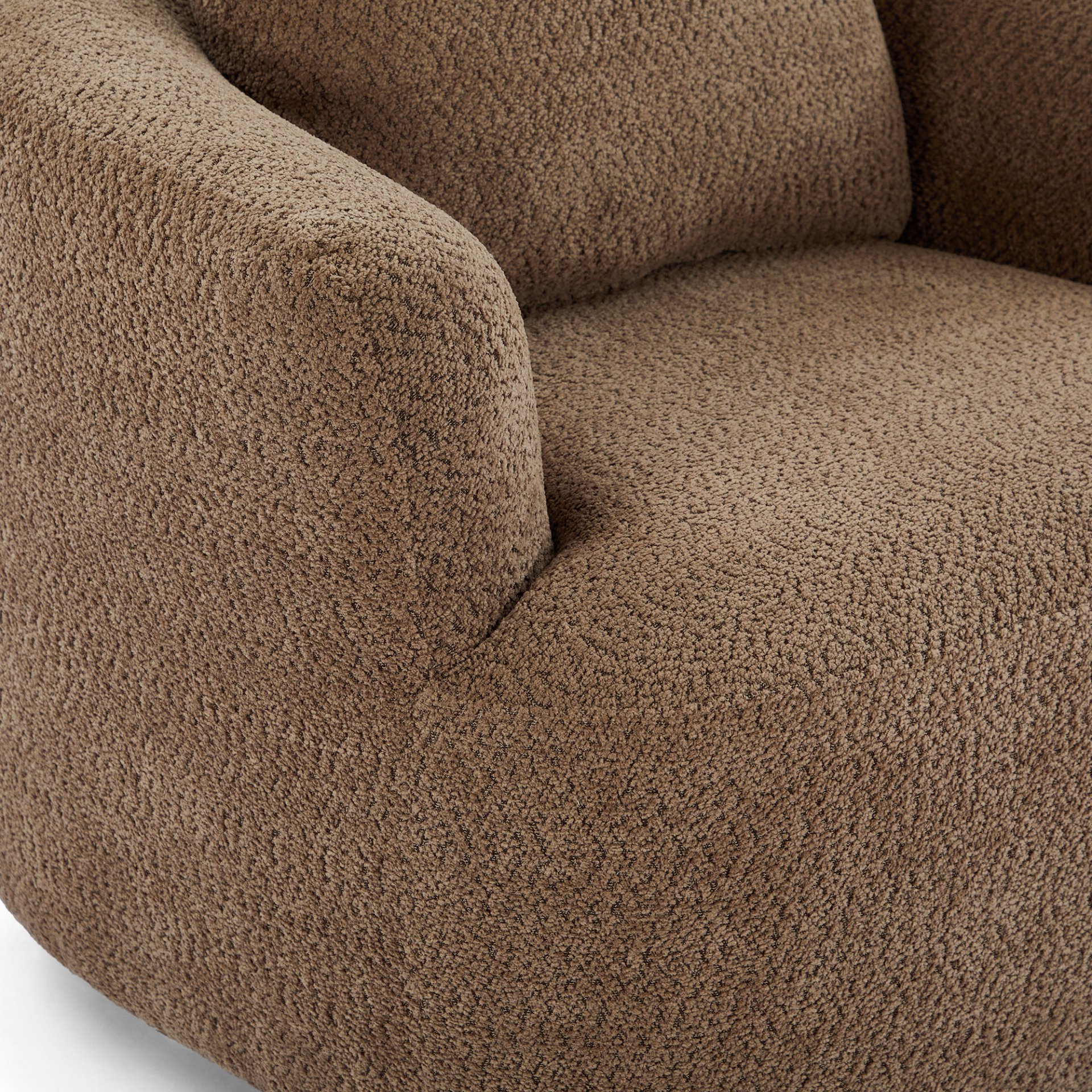 Chenille Upholstered 360° Swivel Chair With Throw Pillow, Accent Chair Sofa For Living Room And Office - Dark Brown - Image 21