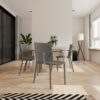 4 Piece Stackable Single Chairs With Vertical Stripe Design For All Weather - Warm Gray - Image 12