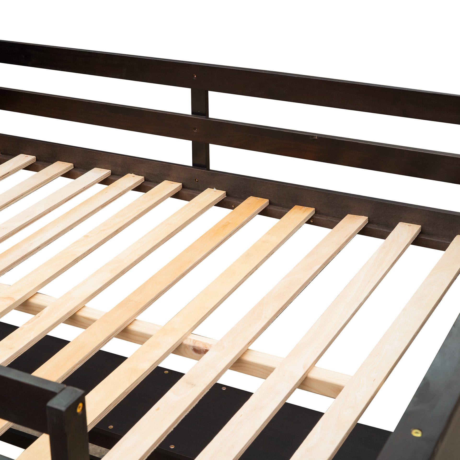 Full Size Loft Bed With Shelves With Desk - Espresso - Image 20