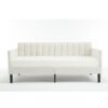 Elena - Twin Boucle Upholstered Daybed, Ribbed Tufted Backrest - Ivory - Image 12
