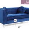 Delray - Loveseat - Navy Blue - Image 6