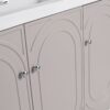 Modern 48" Freestanding Bathroom Vanity With White Resin Sink & Soft Close Cabinet Doors - Khaki - Image 17
