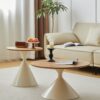 Round Coffee Table - Brown / White - Image 17