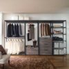 Monica - Wood And Metal Walk In Closet With 1 Drawer And Construction - Gray - Image 2