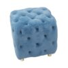 Modern Velvet Upholstered Ottoman, Exquisite Small End Table, Soft Foot Stool, Dressing Makeup Chair, Comfortable Seat For Living Room, Bedroom, Entrance - Blue - Image 11