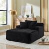 Modern Velvet Fabric Single Lazy Sofa Lounge Chair, Indoor Use - Black - Image 5