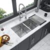 Double Bowl Undermount Kitchen Sink 16 Gauge With 2 10" Deep Basins - White - Image 2