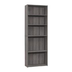 Bookshelf, Bookcase, 6 Tier, For Office, Transitional - Gray