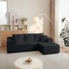 Modular Cloud Sectional Couch With L Shape Chaise - Black - Image 2
