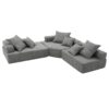 Oversized Modular L Shaped Sectional Sofa, Luxury Boucle Floor Couch Set, Convertible Sleeper Couch, Spacious Foam-Filled Sofa Bed, 3 Piece Free Combination - Gray - Image 17