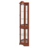 Corner Curio Cabinet With Lights, Adjustable Tempered Glass Shelves, Mirrored Back, Display Cabinet (E26 Light Bulb Not Included) - Walnut - Image 9