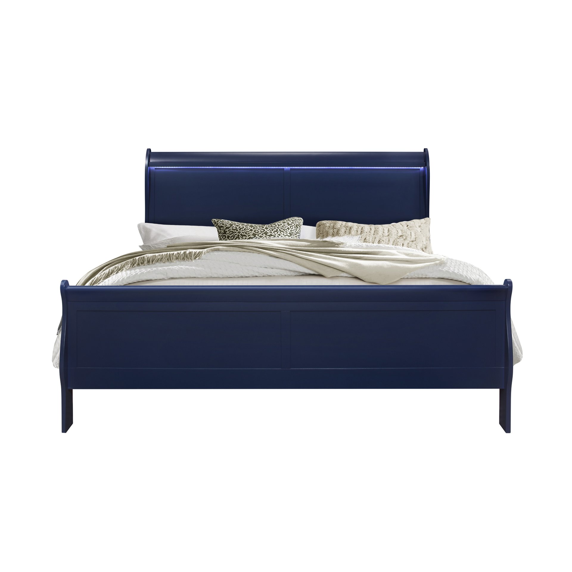 Charlston - King Bed With LED - Blue - Image 7