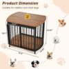 Furniture Style Dog Crate For Small And Medium Dogs, Wooden Cage Indoor Kennel Furniture, Modern Dog Crate End Table With Double Doors - Brown - Image 5