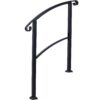 Handrails For Outdoor Steps, Fit 1 Or 3 Steps Outdoor Stair Railing, Flexible Front Porch Hand Rail, Transitional Handrails For Concrete Steps Or Wooden Stairs - Black - Image 5