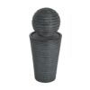 31.5" Tall Striped Column Fountain With LED Light Design For Outdoor Spaces - Gray - Image 6