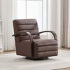 360° Swivel Accent Chair With Armrests, Comfy Lounge - Brown - Image 2