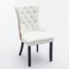 Nikki - Modern, High-End Tufted Solid Wood Contemporary And Velvet Upholstered Dining Chair With Wood Legs Nailhead Trim (Set of 2) - White / Pink - Image 5