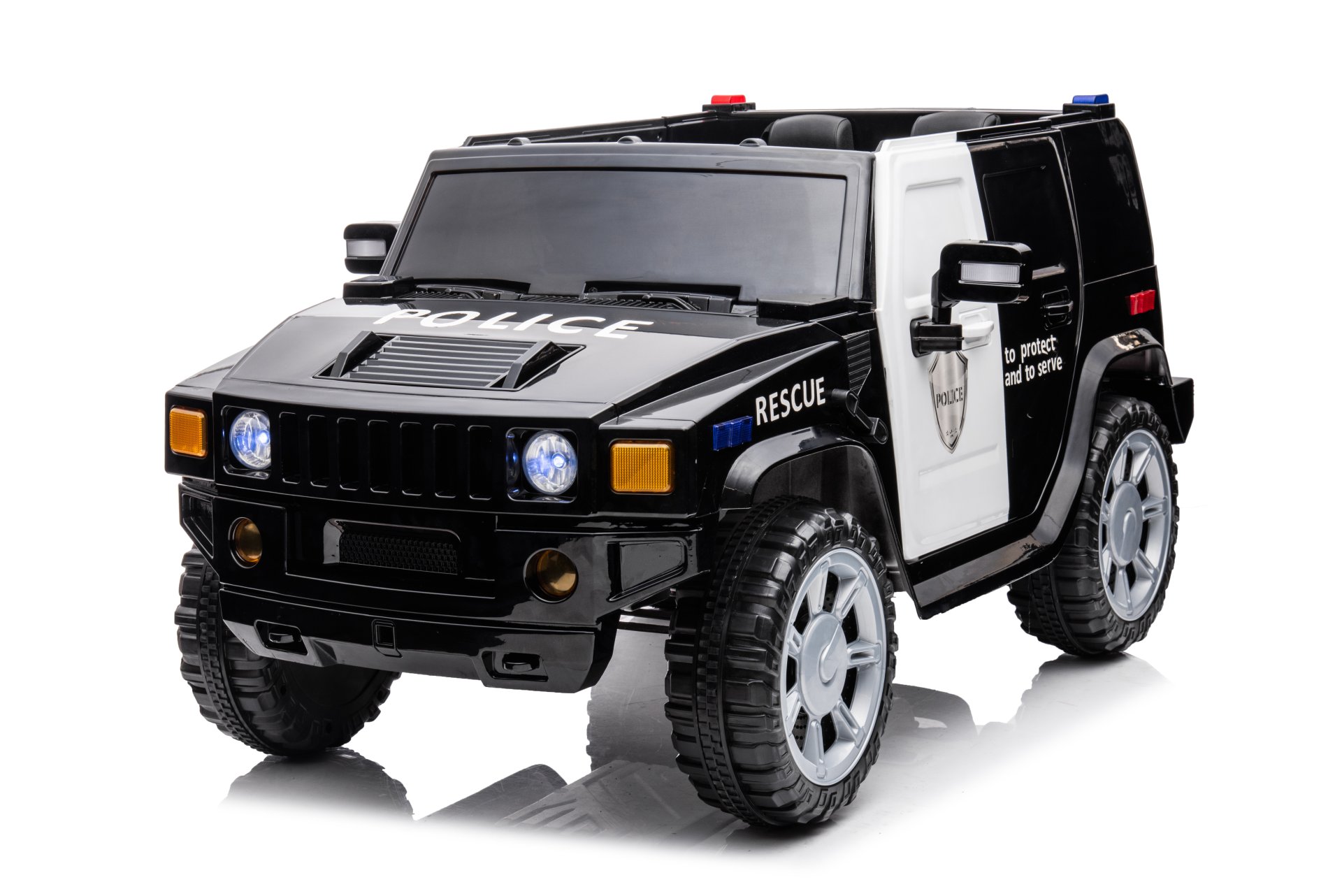 12V7A 30W*2 Four-Wheel Drive Leather Seat One Button Start, Forward And Backward, High And Low Speed, Music, Front Light, Power Display, Two Doors Can Open, 2.4G R / C, Seat Belt Four Wheel Absorber - Black - Image 4