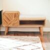 Boucle Carved Telephone Table - Oak - Image 9