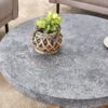 Modern Retro Texture Round Coffee Table With Crossed Legs - Gray - Image 10
