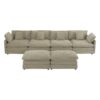 Modern Sofa Modular Sofa Couch Upholstered Corduroy L - Shape Sectional Sofa, Side Storage Pockets For Living Room - Brown - Image 20