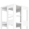 4 Tier All Steel Rotating Bookshelf With 360° Wheels, Large Size Sturdy & Spacious Book Rack, New Style Bookshelf - White - Image 10