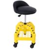 Pneumatic 360 Degree Swivel Stool, Mechanics Rolling Creeper Seat, Heavy Duty Rolling Mechanics Stool, Shop Stool With Casters - Yellow / Black - Image 11