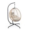 Sora - Outdoor Patio Wicker Hanging Chair With Stand - Beige / Brown - Image 4